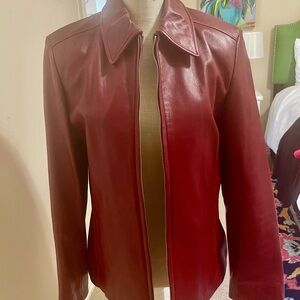 Women's Red Leather Jacket